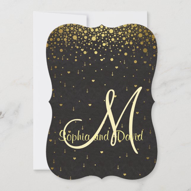 Invitaciones de boda | Gold Glam Confetti RSVP (Anverso)