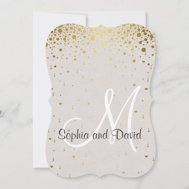 Invitaciones de boda | Gold Glam Confetti RSVP