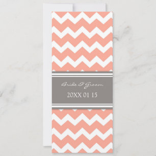 Invitaciones de boda Gray Coral Chevron