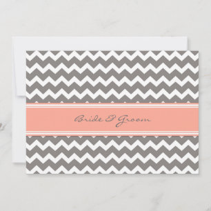 Invitaciones de boda Gray Coral Chevron