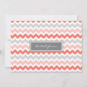 Invitaciones de boda Gray Coral Chevron