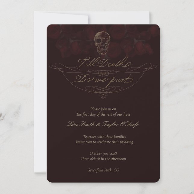 Invitaciones de boda hasta la muerte (Anverso)