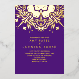 Invitaciones de boda hindúes indias dibujadas a ma