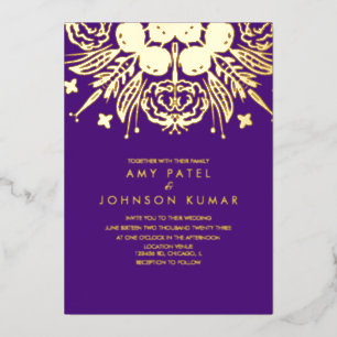 Invitaciones de boda hindúes indias dibujadas a ma