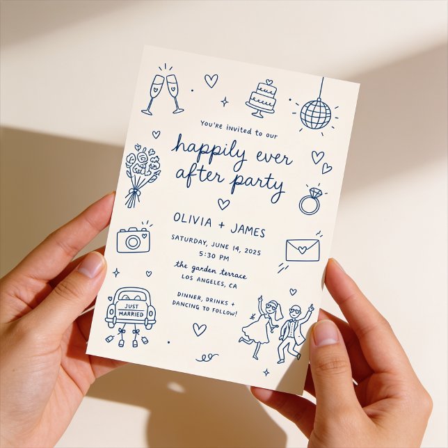 Invitaciones de boda ilustradas a mano para la fie (Subido por el creador)