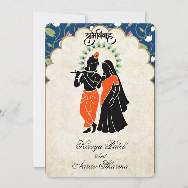 Invitaciones de boda india para EE. UU. (Anverso)