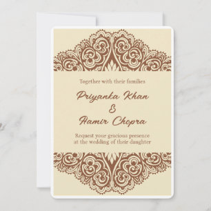 Invitaciones de boda indias henna