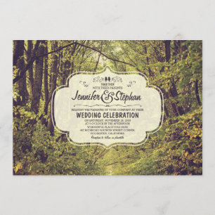 invitaciones de boda inspiradas en árboles de bosq