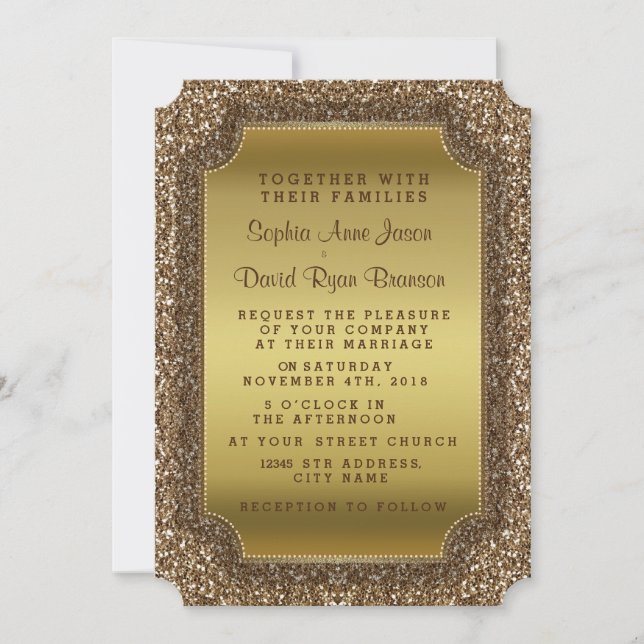 Invitaciones de boda | Invitación de Purpurina de  (Anverso)