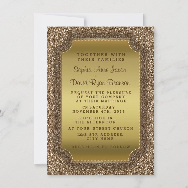 Invitaciones de boda | Invitación de Purpurina de  (Anverso)