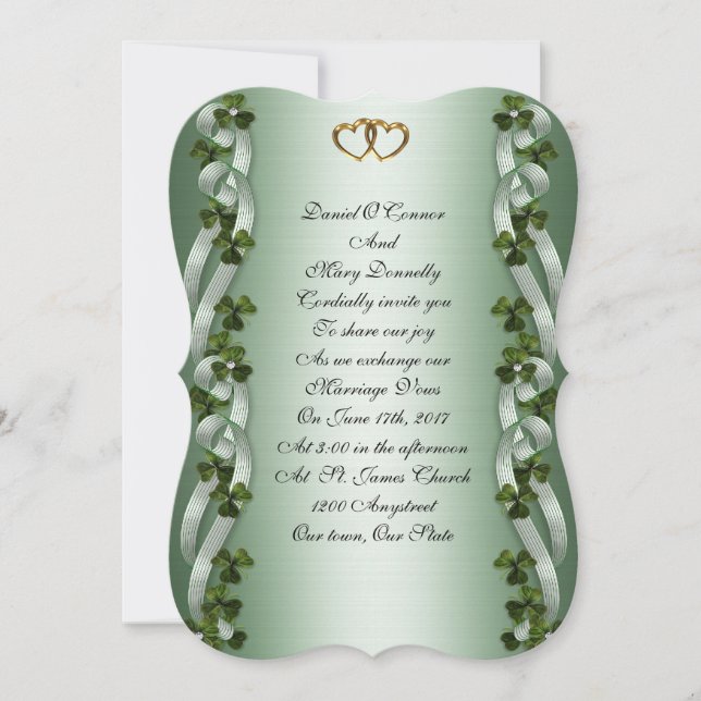 Invitaciones de boda irlandesas (Anverso)