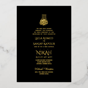 Invitaciones de boda islámicas musulmanas de oro n