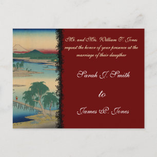 Invitaciones de boda japonesas El río Tama