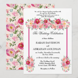 Invitaciones de boda judía tradicionales - Rosa ro