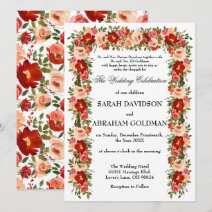 Invitaciones de boda judía tradicionales - Rosas
