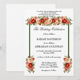 Invitaciones de boda judía tradicionales - Rosas