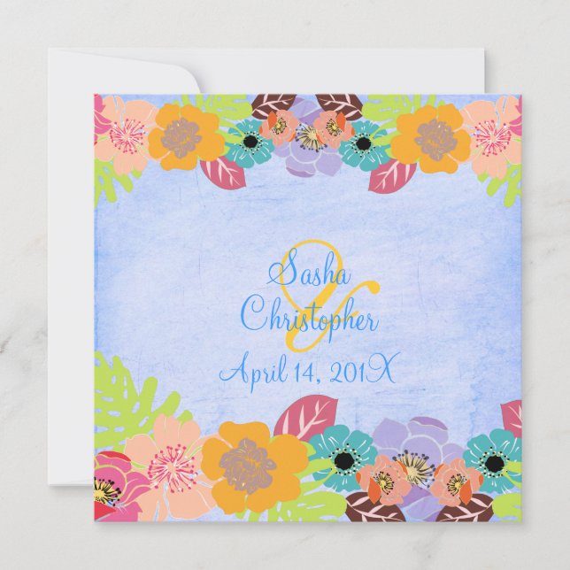 Invitaciones de boda Leis/Luau (Anverso)