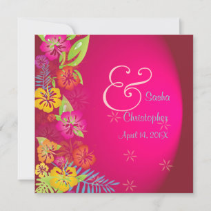 Invitaciones de boda Leis/Luau/hibisco