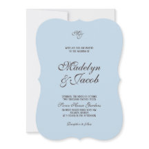 Invitaciones de boda marrones y azules