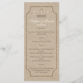 Invitaciones de boda | Mason Jar Linen Canvas Menu