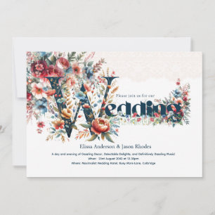 Invitaciones de boda maximalista Tema de encaje fl