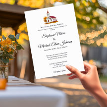 Invitaciones de boda minimalistas de iglesia con h