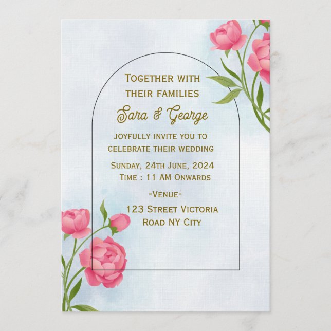 Invitaciones de Boda Modernas  (Anverso)