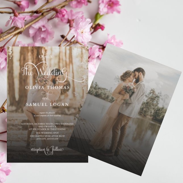 Invitaciones de boda modernas con caligrafía elega (Subido por el creador)