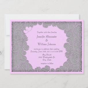Invitaciones de boda modernas con remolinos de col