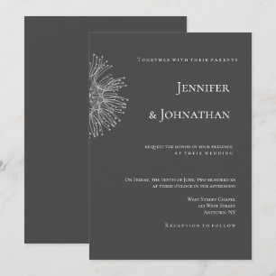 Invitaciones de boda modernas del dandelion de Cha