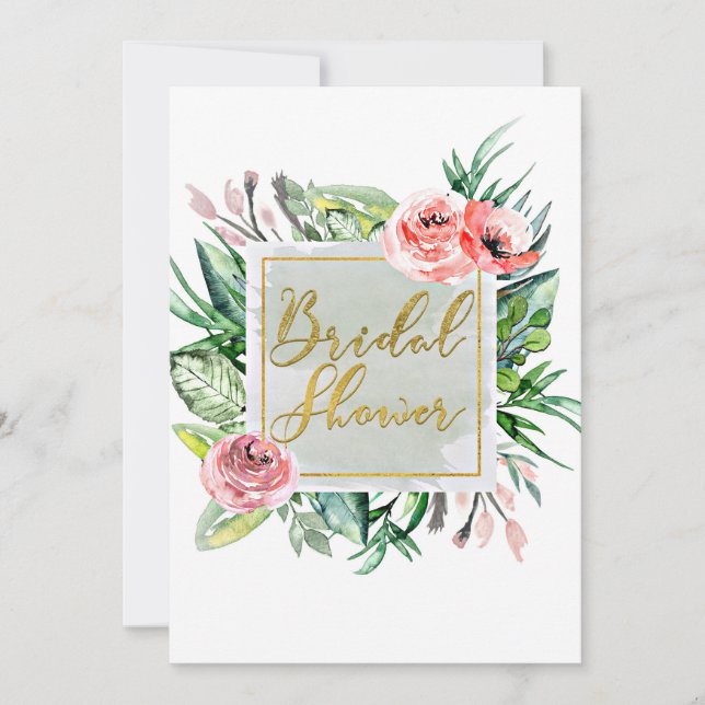 Invitaciones de boda modernas y elegantes con flor (Anverso)