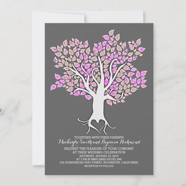 Invitaciones de boda modernas y elegantes en el ár (Anverso)