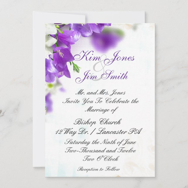 invitaciones de boda moradas (Anverso)