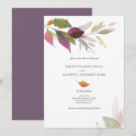 Invitaciones de boda moradas para Otoño