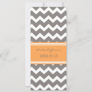 Invitaciones de boda Naranja gris Chevron