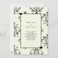 Invitaciones de boda negras y fuera de blanco
