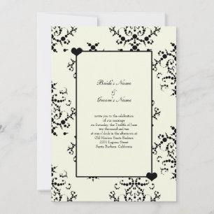 Invitaciones de boda negras y fuera de blanco