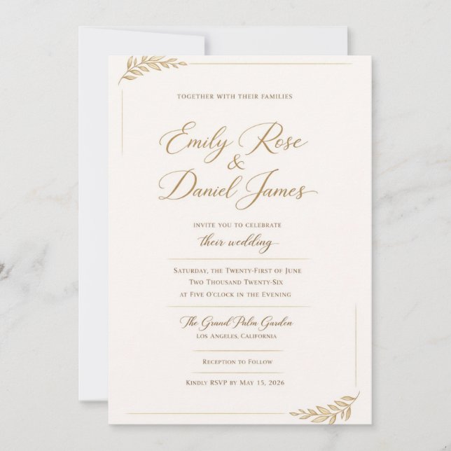 invitaciones de boda nupcial (Anverso)