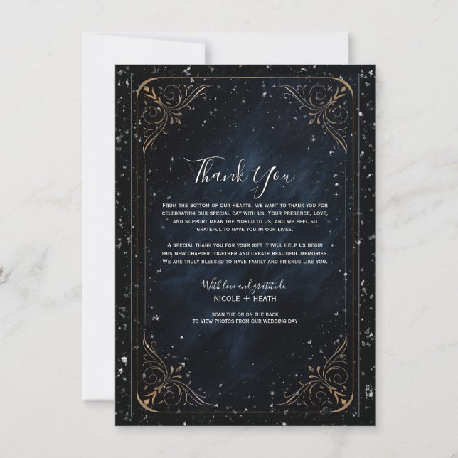 Invitaciones de boda Obsidian Oracle Midnight Eleg (Anverso)
