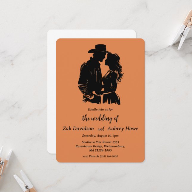 invitaciones de boda occidentales boho modernas (Anverso/Reverso In Situ)