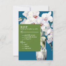 Invitaciones de boda Océano Azul Orquídeas Blancas