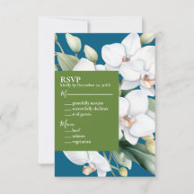 Invitaciones de boda Océano Azul Orquídeas Blancas
