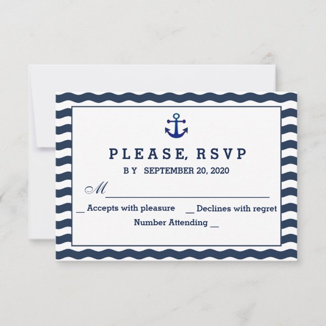 Invitaciones de boda | Ondas de la Marina Náutica  (Anverso)