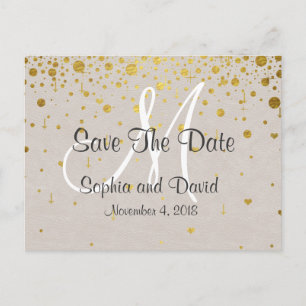 Invitaciones de boda   Oro Confetti GUARDAR LA FEC