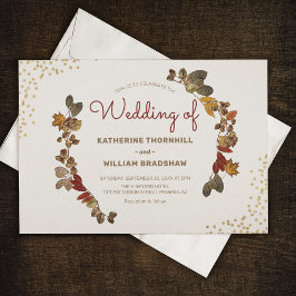 Invitaciones de boda otoñales modernas