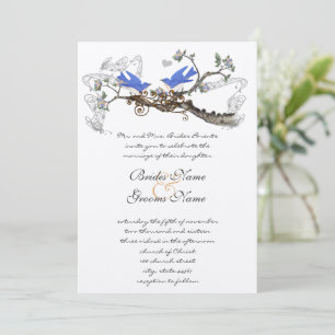 Invitaciones de boda Pájaros Azules Vintage #2