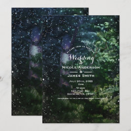 Invitaciones de boda para bosque de noche de invie