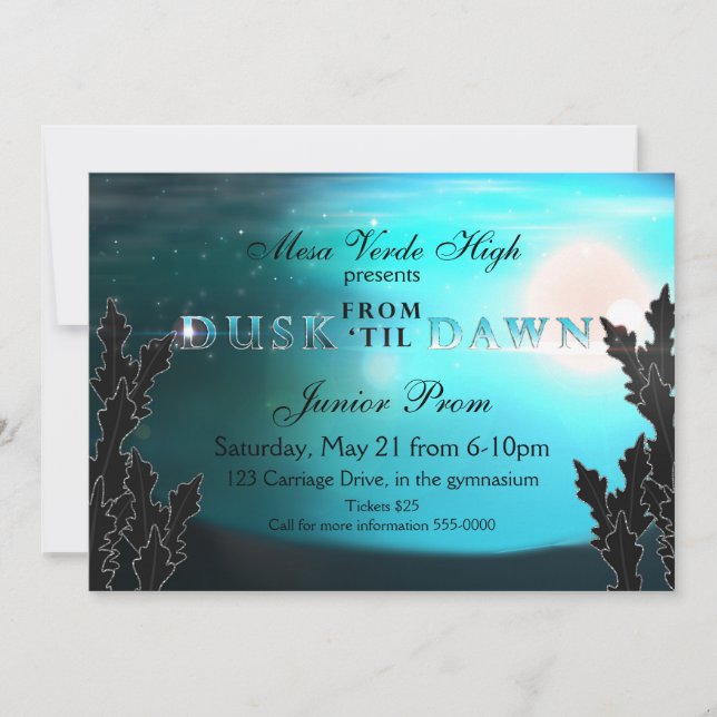 Invitaciones de boda para fiesta de graduación de  (Anverso)