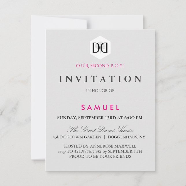 invitaciones de boda para salvar el día gran danés (Reverso)