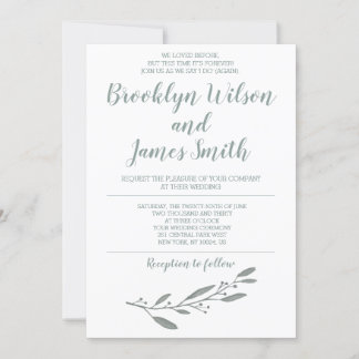Invitaciones De Boda Para Segundo Matrimonio Sage